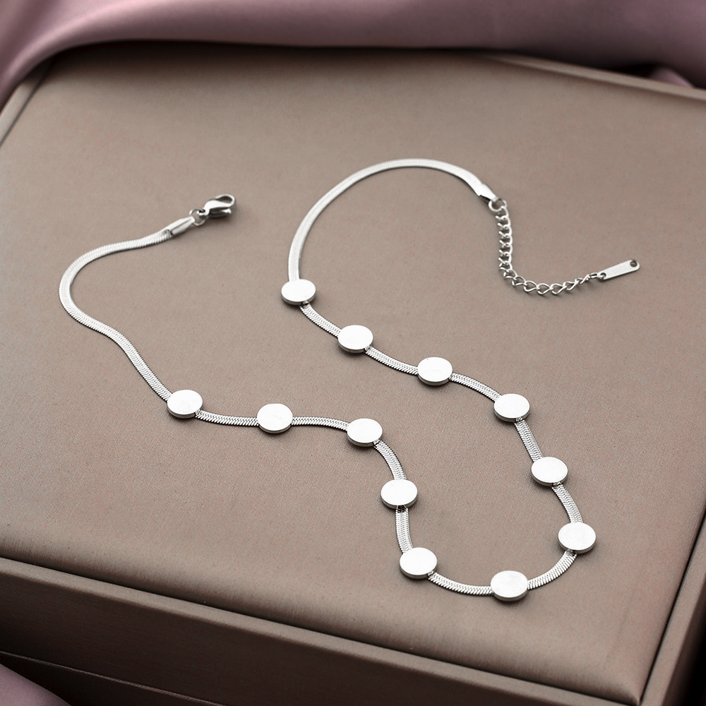 Casual Simple Style Round Titanium Steel Plating 18K Gold Plated Necklace_colorza_5