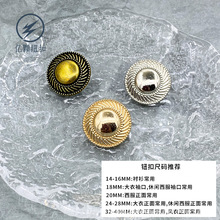 金属钮扣旋转条纹锣面合金纽扣百搭皮草大衣西装针织外套装饰扣子