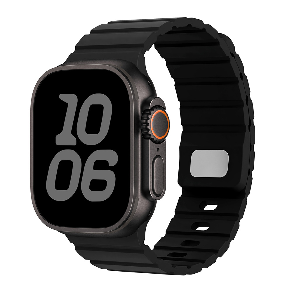 Para Apple Watch10 correa de reloj cuadrada botón magnetic silicona deportiva iWatch9SE hombre y mujer premium