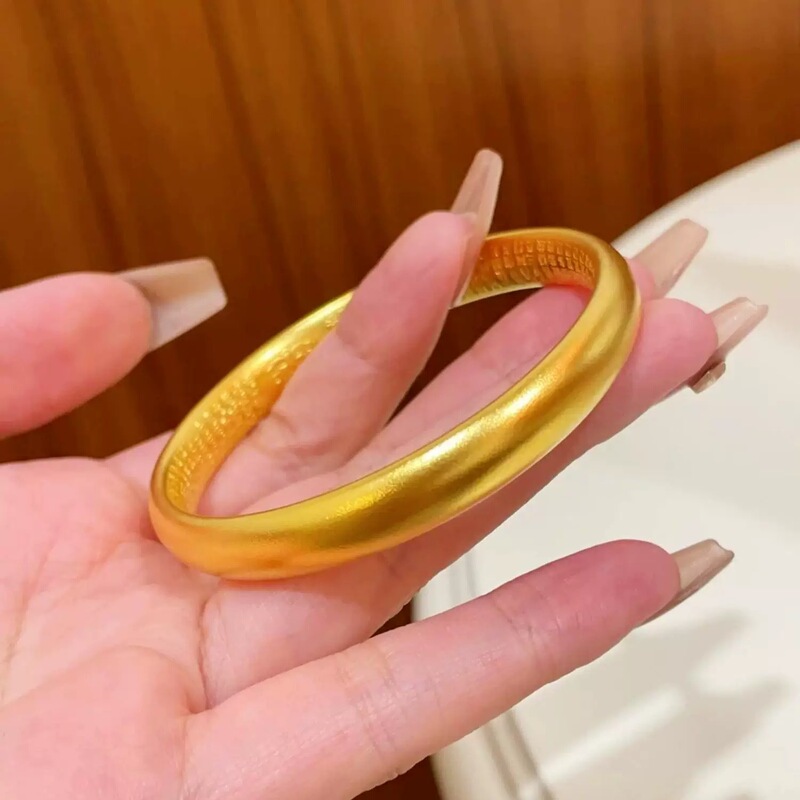 Sand Gold Ancient Method Heritage Heart Sutra Closed-Mouth Bracelet for Women Solid Loach Back Imitation Gold Bracelet Heritage High-End Jewelry Sand Gold Ancient Method Heritage Heart Sutra Closed-Mouth Bracelet for Women Solid Loach Back Imitation Gold Bracelet Heritage High-End Jewelry