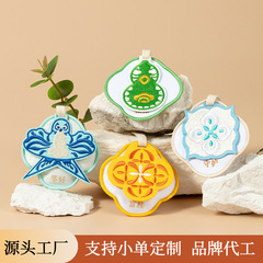 車載アロマ香袋 車内寝室用 車用芳香剤 消臭 クチナシ刺繍香袋 ハンギングデコレーション 軽やかな香り