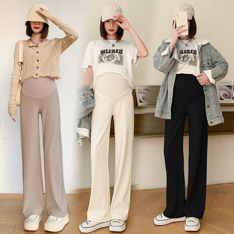 2025 Summer New Mini Textured Slimming Versatile Wide-Leg Pants with Belly Support 2025 Summer New Mini Textured Slimming Versatile Wide-Leg Pants with Belly Support
