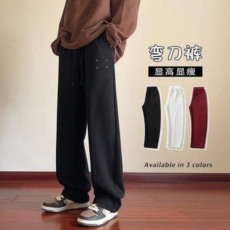 Весенний и осенний тренд спортивные повседневные штаны для мужчин и женщин новый свободный повседневный новый дикий прямой ятаган