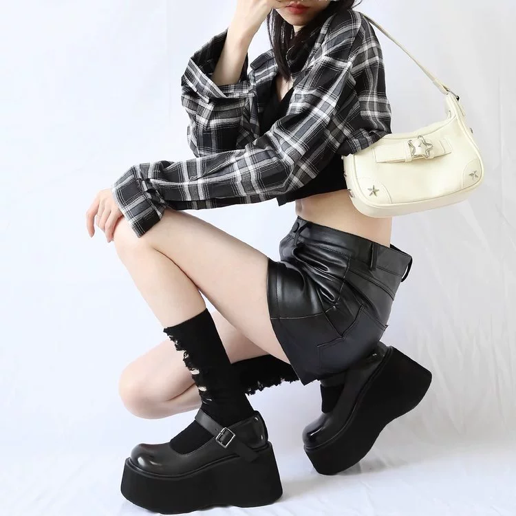 Европейские и американские женские туфли на толстой подошве в стиле панк с большим носком, туфли на платформе loli, туфли JK retro LO, женские туфли Мэри Джейн с застежкой-подошвами