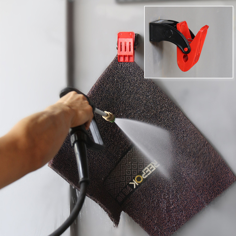 Wall Mounted Floor Mat Clip Car Wash Mat Clip Multifunctional Clip 4pcs