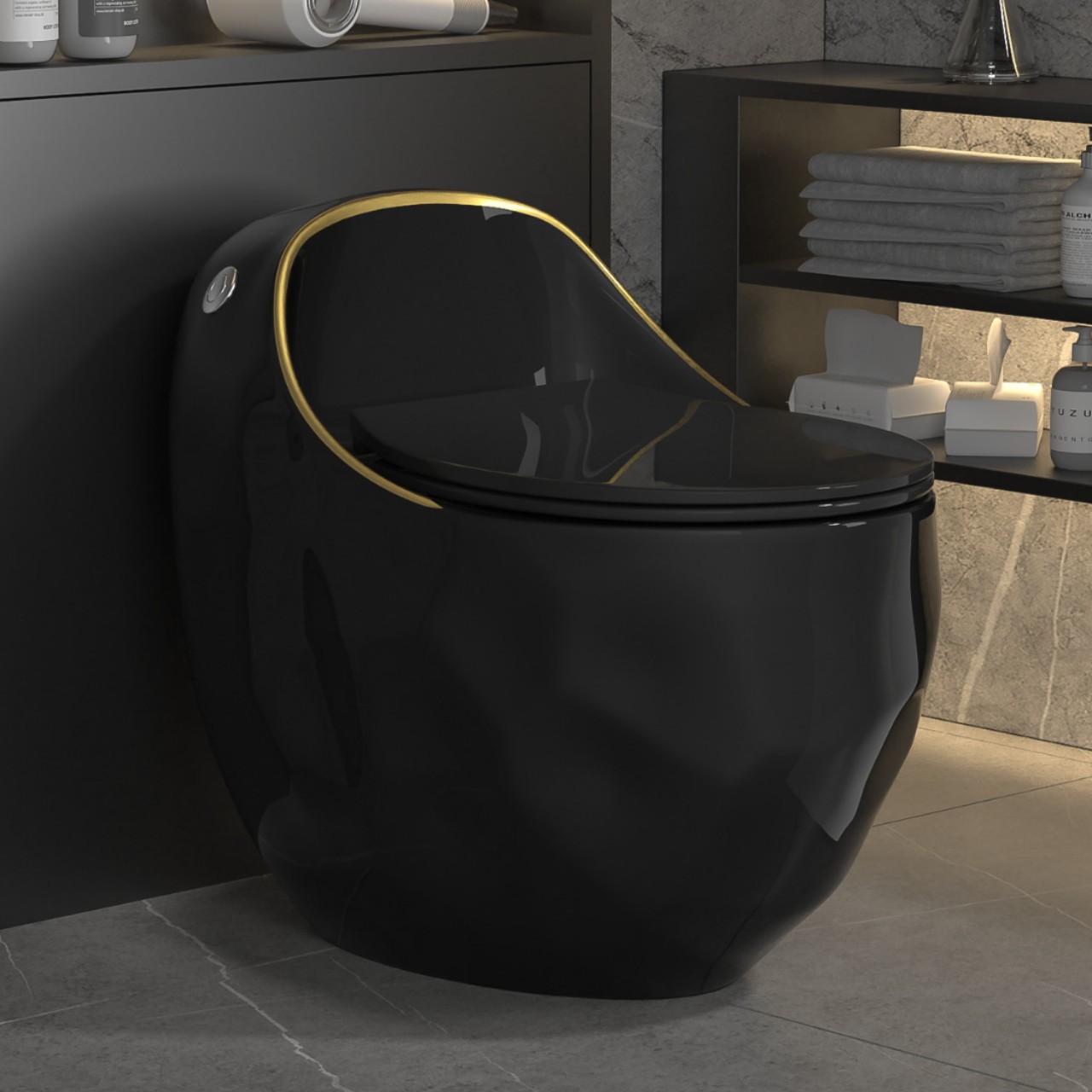 Color redondo inodoro creativo personalizado sifón silencioso descarga inodoro gran tubo huevo asiento ahorro de agua