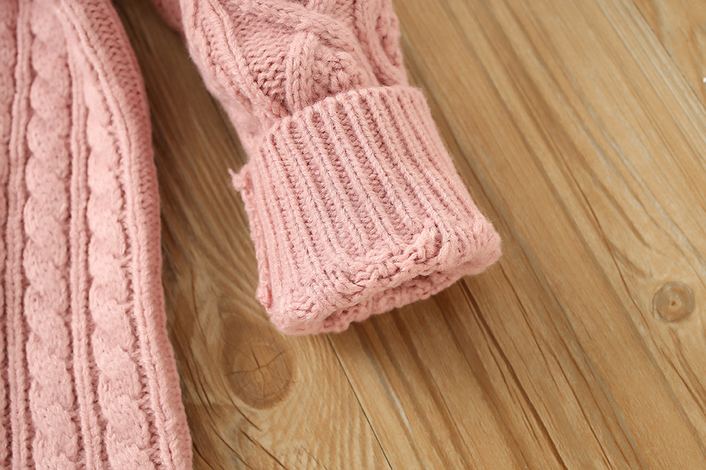 Girls' Sweater 2022 Autumn/Winter New Western Korean Edition Simple Half Neck Knitted Pullover Mid length Bottom Woolen_voghion.com