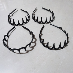 波のカチューシャの黒いabs材料の洗顔は滑り止めが高くなります。