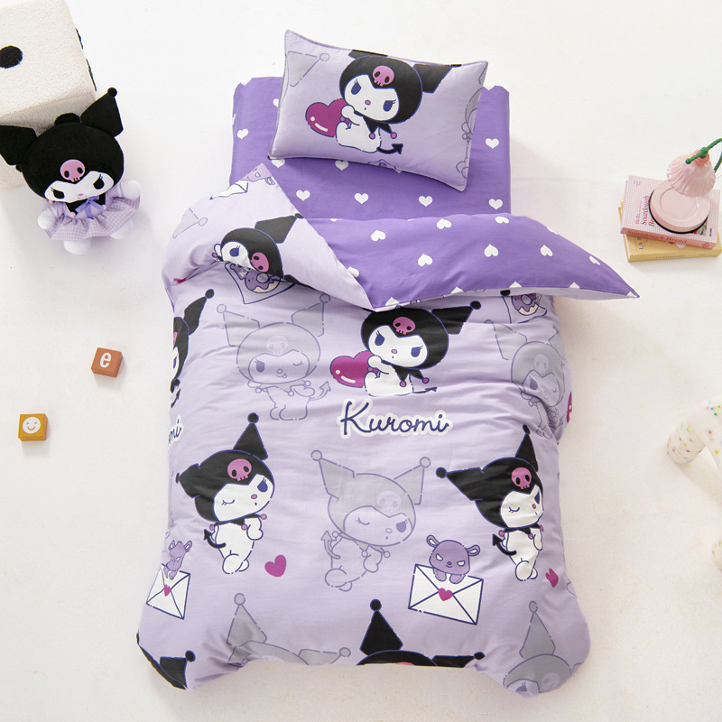 Kuromi Pure Cotton Kindergarten Quilt Three-Piece Set for Babies Entering Kindergarten Special Baby Bedding Kidsren's Bedding Six-Piece Set