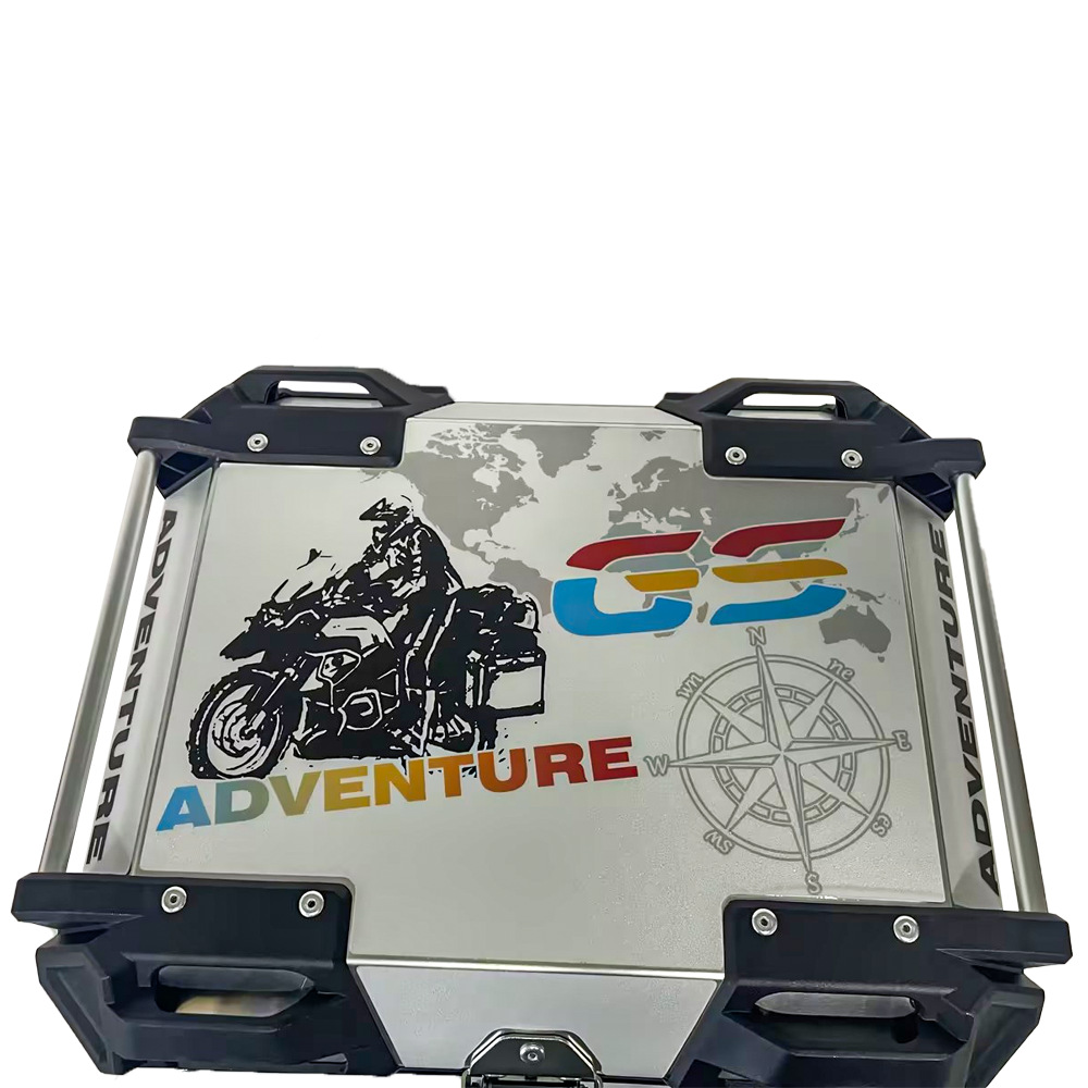Motocicleta tronco brújula pegatinas 36L/55L de liberación rápida base de aleación de aluminio tronco caja de herramientas de almacenamiento tronco