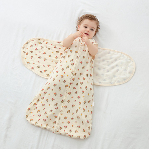 Swaddle sleeping bag anti-jump baby newborn baby spring, summer and autumn wrap pure cotton gauze anti-kick quilt thin section