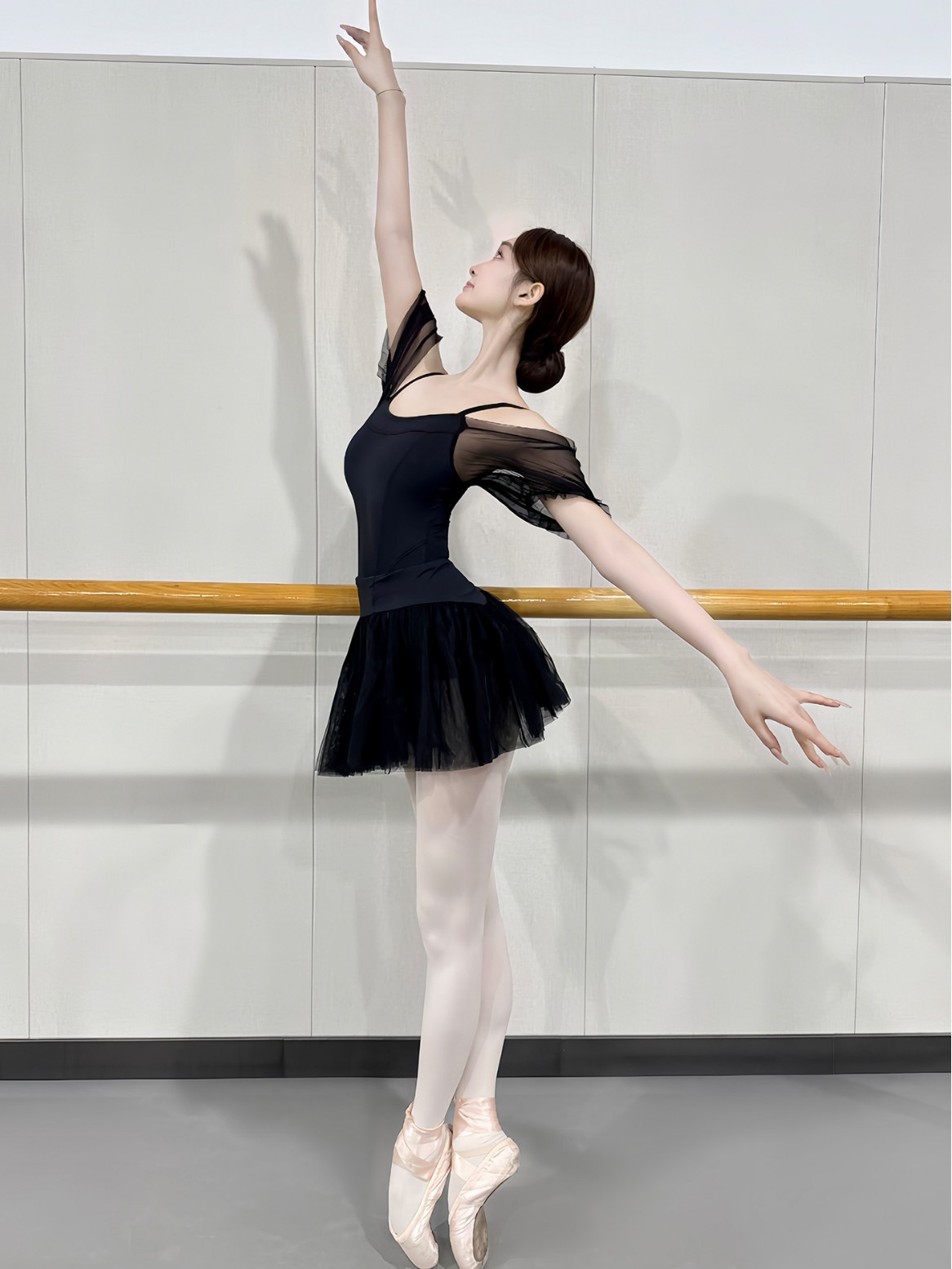 Ropa de ballet, ropa de danza china, ropa de entrenamiento para adultos, ropa de gimnasia, prendas de forma de manga de burbuja
