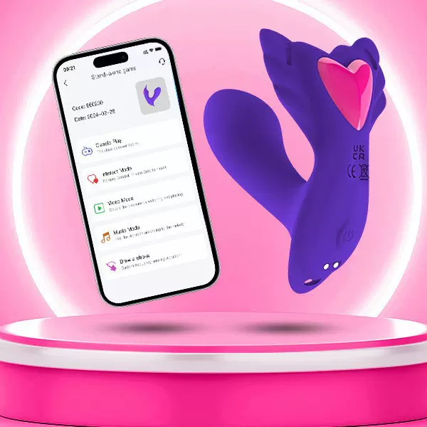 亚马逊新款APP蝴蝶穿戴内裤按摩器女自慰器阳具爱心入体震动跳蛋