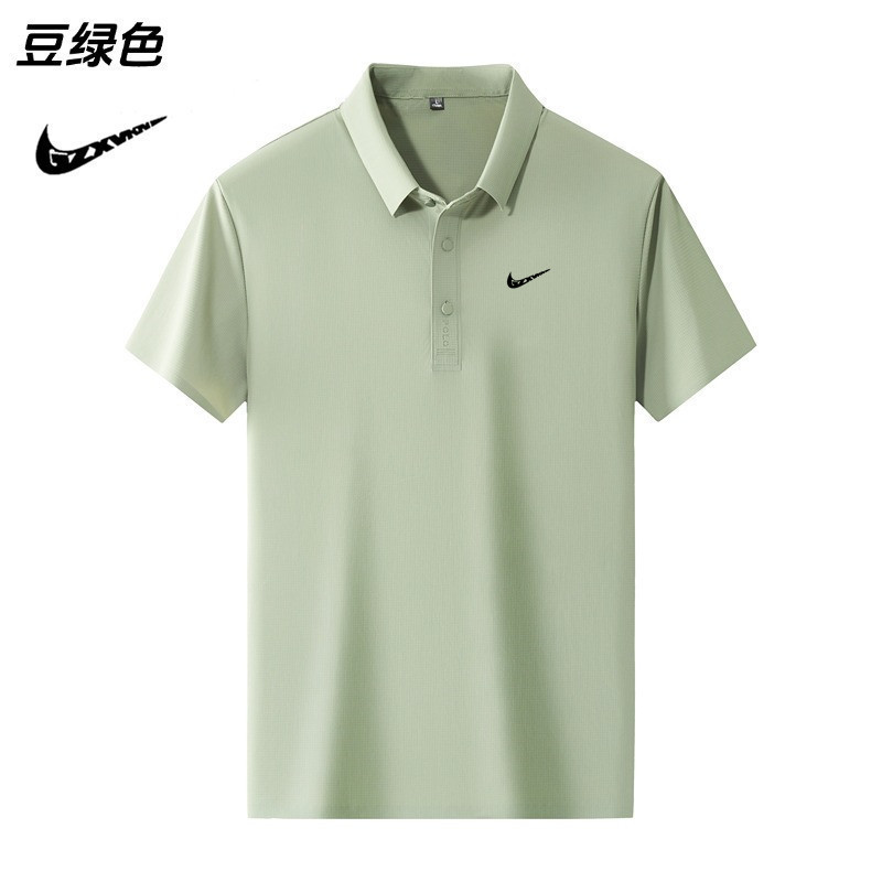 Ice Silk Casual Sports Short-Sleeved T-Shirt for Men 2025 Summer New Pure Color Breathable Lapel Classy Men's Polo Shirt