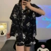 M, чёрный, Kuromi, двойные шорты, под хлопок