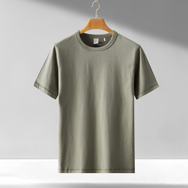 300gコットンTシャツ、白、半袖、丸首、秋冬、メンズ、トップス、ベースレイヤー、純綿、トレンドブランド、日本風、レトロ