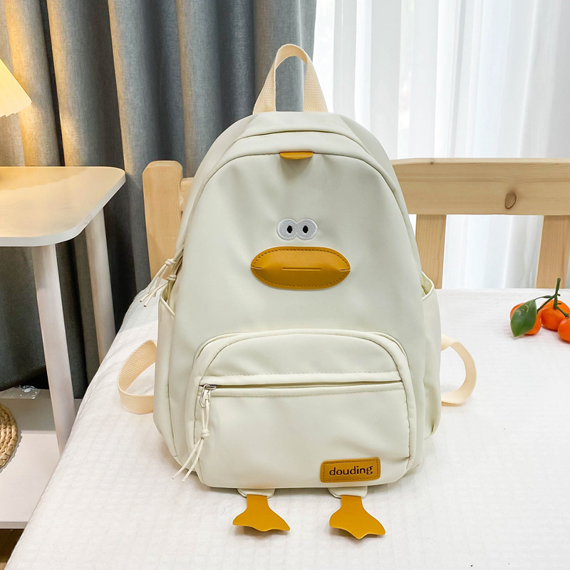 Estilo japonés Net rojo dibujos animados mochila kindergarten bolsa de viaje pequeño pato lindo niños lienzo mochila image 11