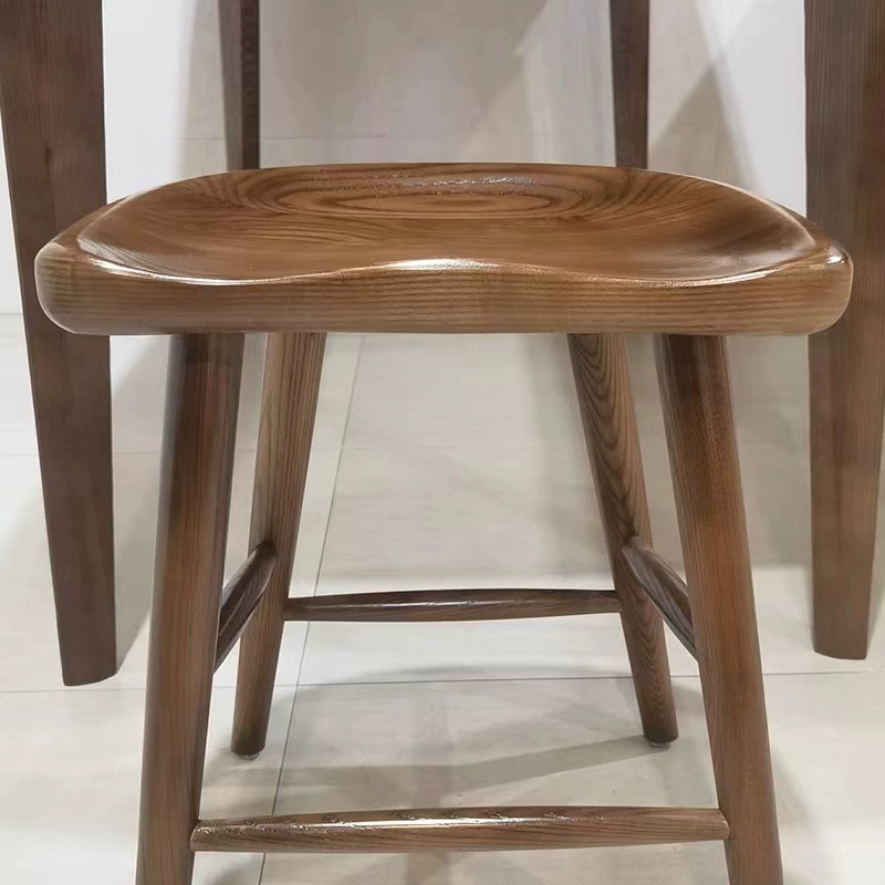 Скандинавский обеденный табурет из ясеня, низкий барный стул, барный стул для магазина молочного чая, косметический туалетный столик, табурет для смены обуви, домашняя скамейка из массива дерева