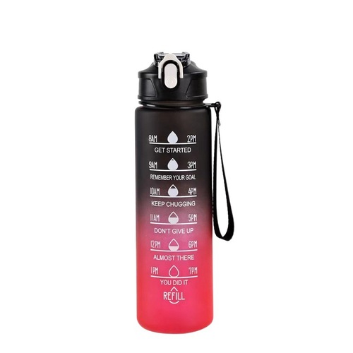 Plastic gradient water bottle with cross-border e-commerce gradient color outdoor frosted 750ml portable sports water cup Instagram