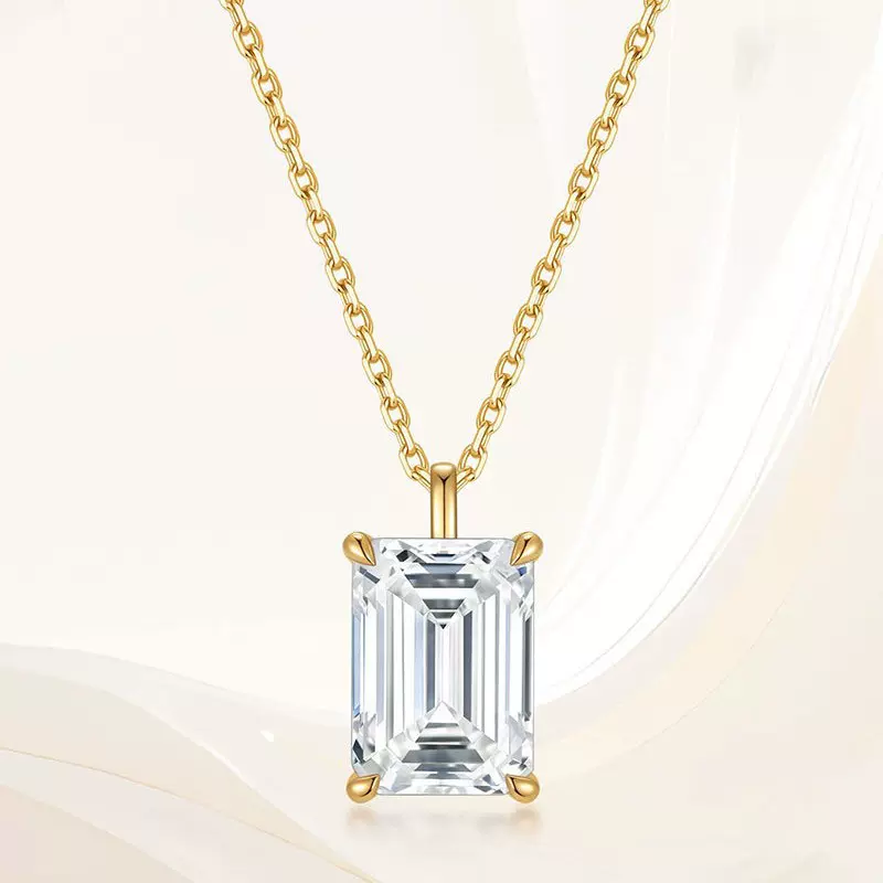 18K金项链定制 培育钻石祖母绿项链简约女士锁骨链 铂金PT950项饰