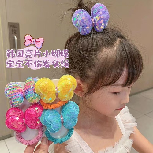 Summer hair rope children's hair ring does not hurt hair bow ponytail head rope rubber band headwear hair accessories for girls