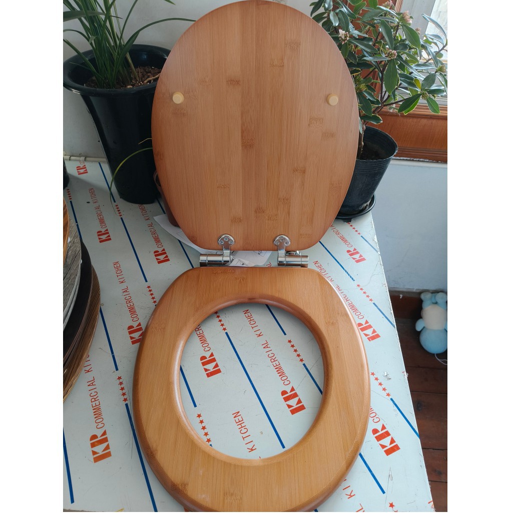 Fábrica directa cubierta de inodoro de bambú cubierta de inodoro de bambú cubierta de inodoro de madera sólida cubierta de inodoro de bambú