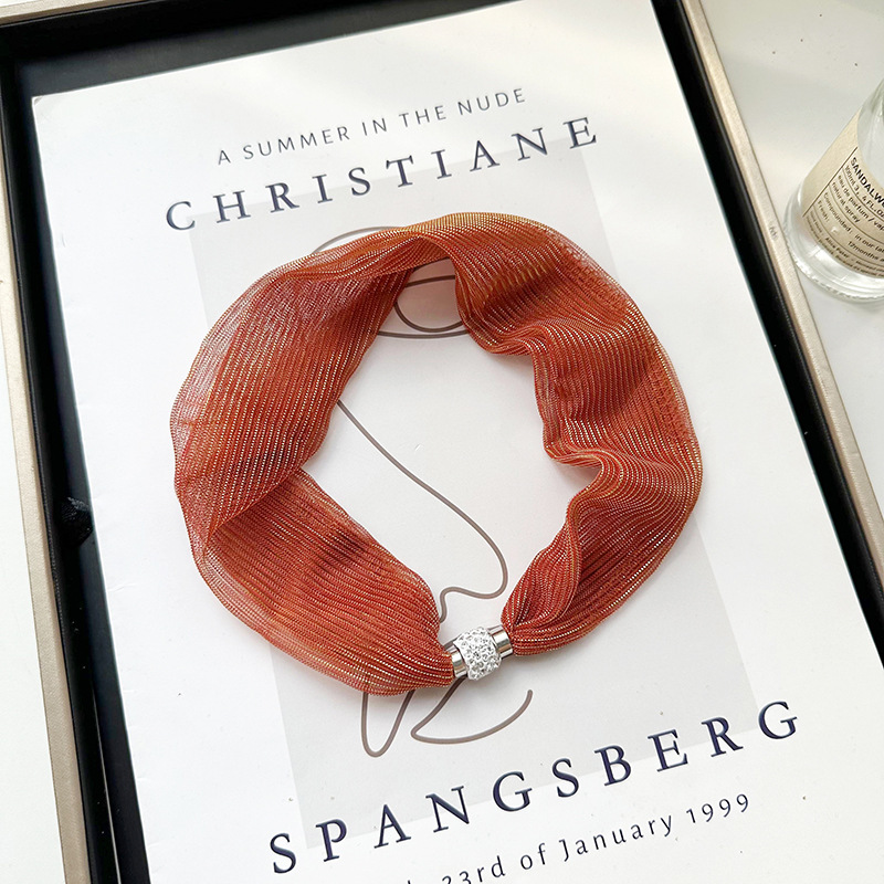 Moda de verano colorido bufandas de seda de absorción de cuello ocio de mujer ocio temperamento red bufandas cortas