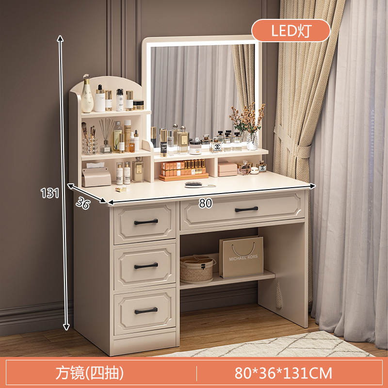 Mesa de maquillaje, tocador, dormitorio, dormitorio principal simple y moderno, nuevo espejo de maquillaje pequeño, armario de tocador, armario de cajones, escritorio integrado