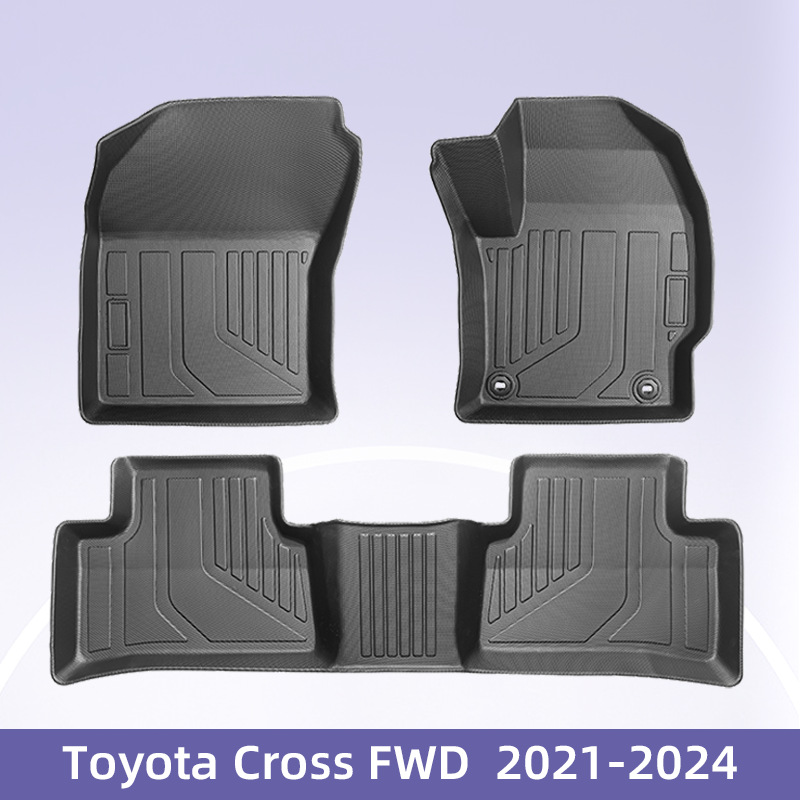 Es adecuado para Toyota Cross FWD combustible de timón derecho 2021 - 2024 3D todo el tiempo TPE almohadilla de pie
