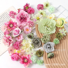 21朵套装仿真花材料包手工diy服饰帽子簪花头饰配件婚庆装饰道具