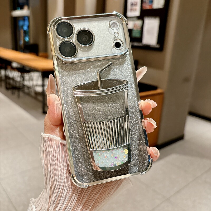 Suitable for Redmi K90 Pro Phone Case, Light Luxury Sparkling Diamond Women's Model, Liquid Sand Milk Tea Cup Design, Airbag Anti-Drop Phone Case Suitable for Redmi K90 Pro Phone Case, Light Luxury Sparkling Diamond Women's Model, Liquid Sand Milk Tea Cup Design, Airbag Anti-Drop Phone Case