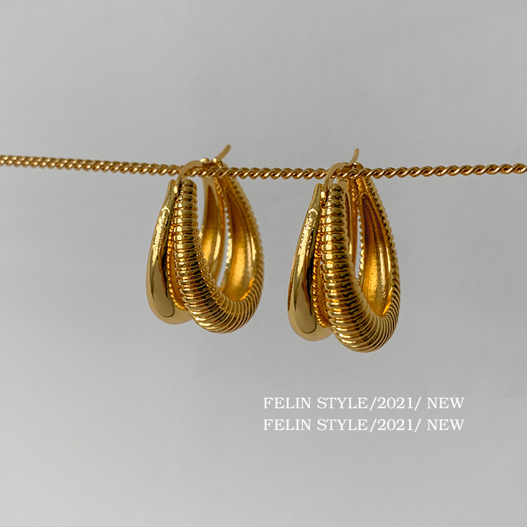 15g Weight Earrings Classification 1 Pair Quantity Daily Occasion Gold Plated Material Water Droplets Pattern Women'S Gender Plating Design Fashion Style 1 Pair Fashion Water Droplets Gold Plated Plating Women's Earrings 1