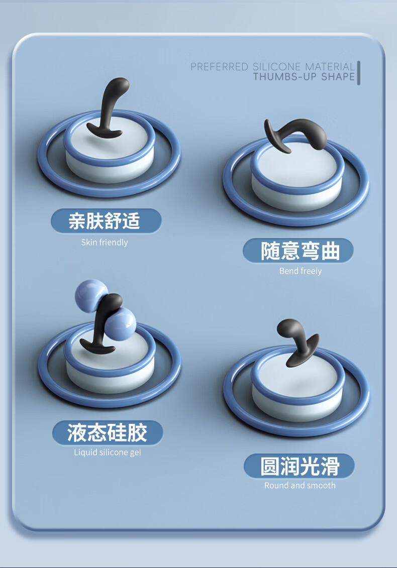 Beginner Silicone Anal Plug with Thumb Grip, Manual Prostate Stimulation Toy — detail image 2