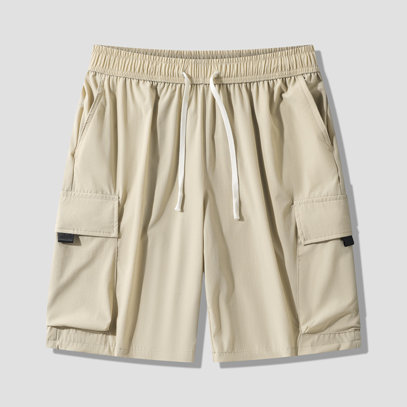 2024 Summer New Men's Japanese-Style Sports Casual Ice Silk Breathable Work Shorts Versatile Five-Point Shorts for Men