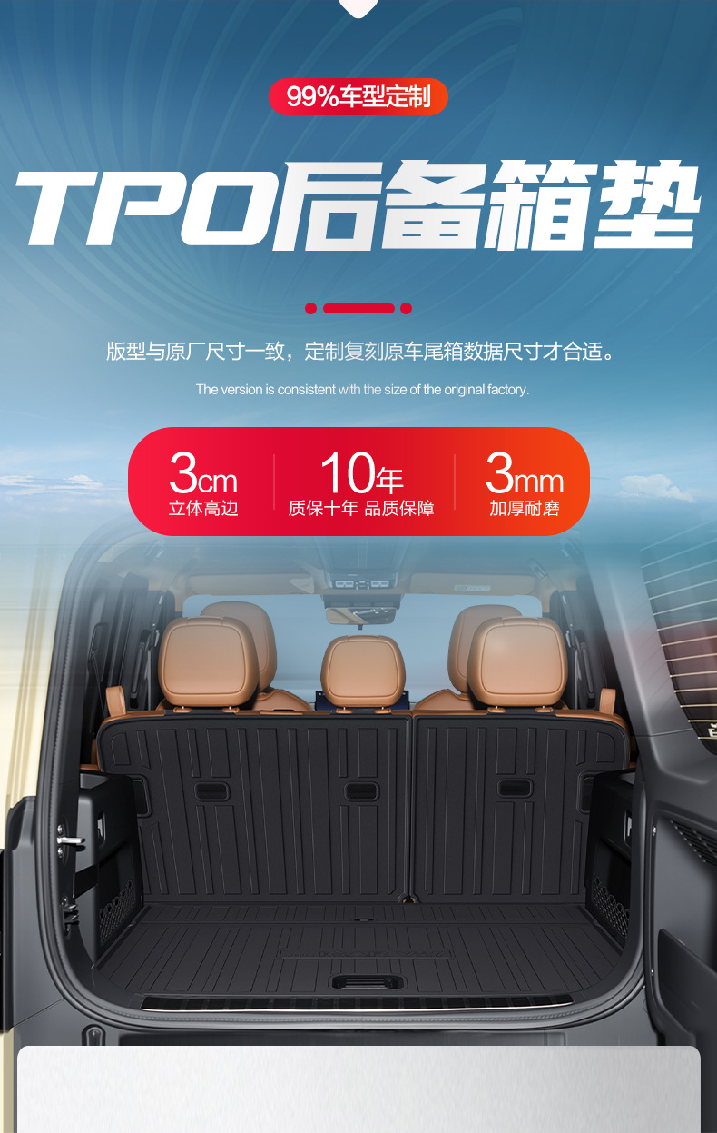 Chery Icar V27 Trunk Mat Car Accessories Modification Parts 26 Types of Interior Decoration Tpe Trunk Mat