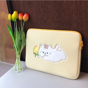 Cross-border bamtoree Tulip kitten laptop tablet storage bag ins13-inch 15-inch 11-inch