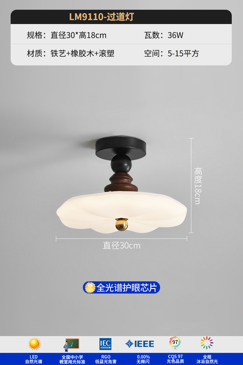 Lámpara de pasillo francesa de estilo medio, lámpara de pasillo, lámpara de porche, lámpara de techo, dormitorio retro, mesita de noche, barra de bar, candelabro pequeño