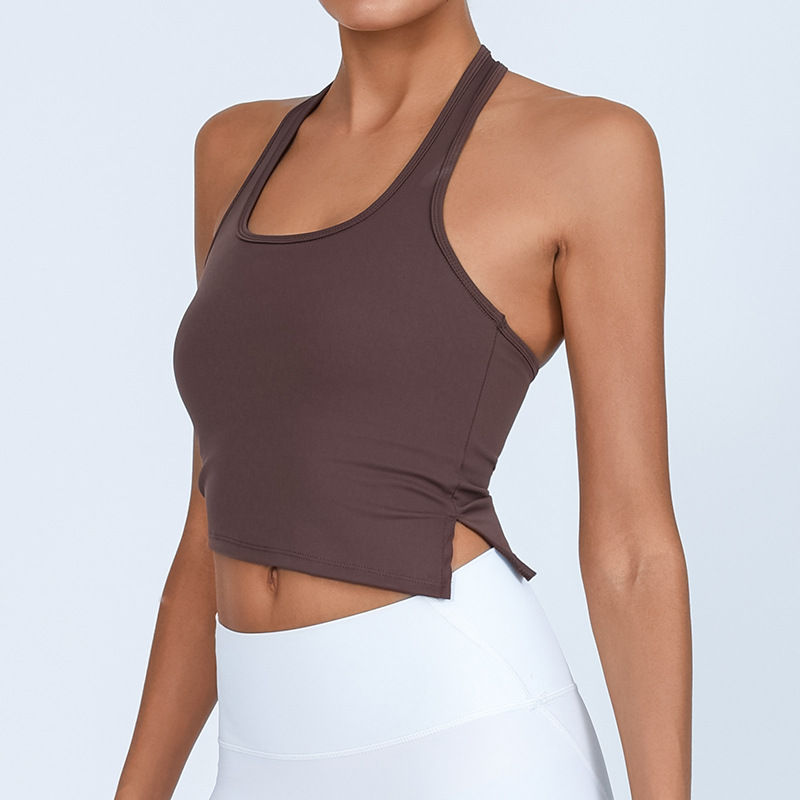 Fuente transfronteriza Europa y los Estados Unidos nuevo chaleco de yoga para mujeres con almohadilla de pecho de alta elasticidad secado de espalda hermosa ropa deportiva fitness