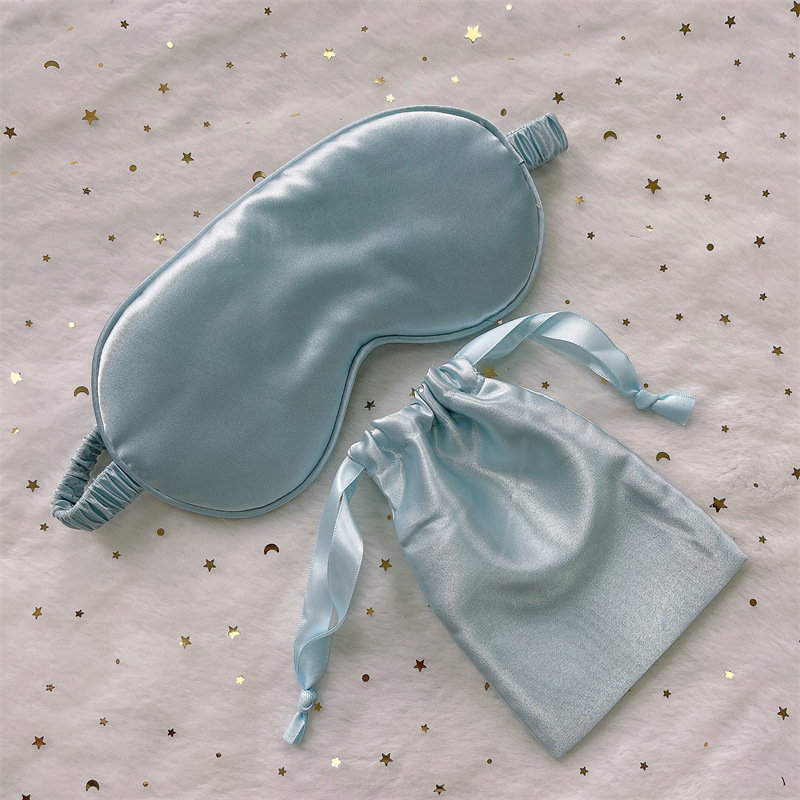 En stock máscara de ojo de seda artificial lazo bolsa nudo regalo de boda traje de seda sueño sombreado máscara de ojo
