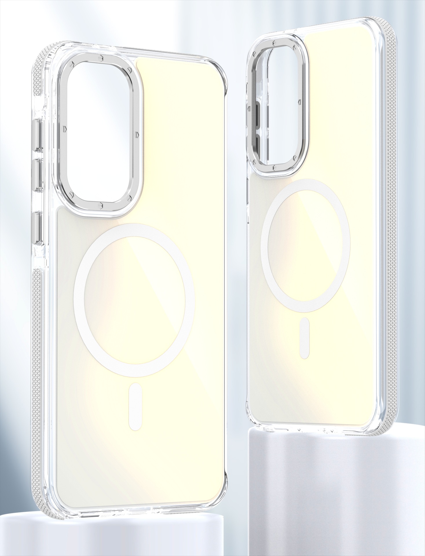 Aplicable a Samsung SAM A17 caja de teléfono móvil color camaleón absorción magnética SAM A56 cubierta acrílica de alta permeabilidad