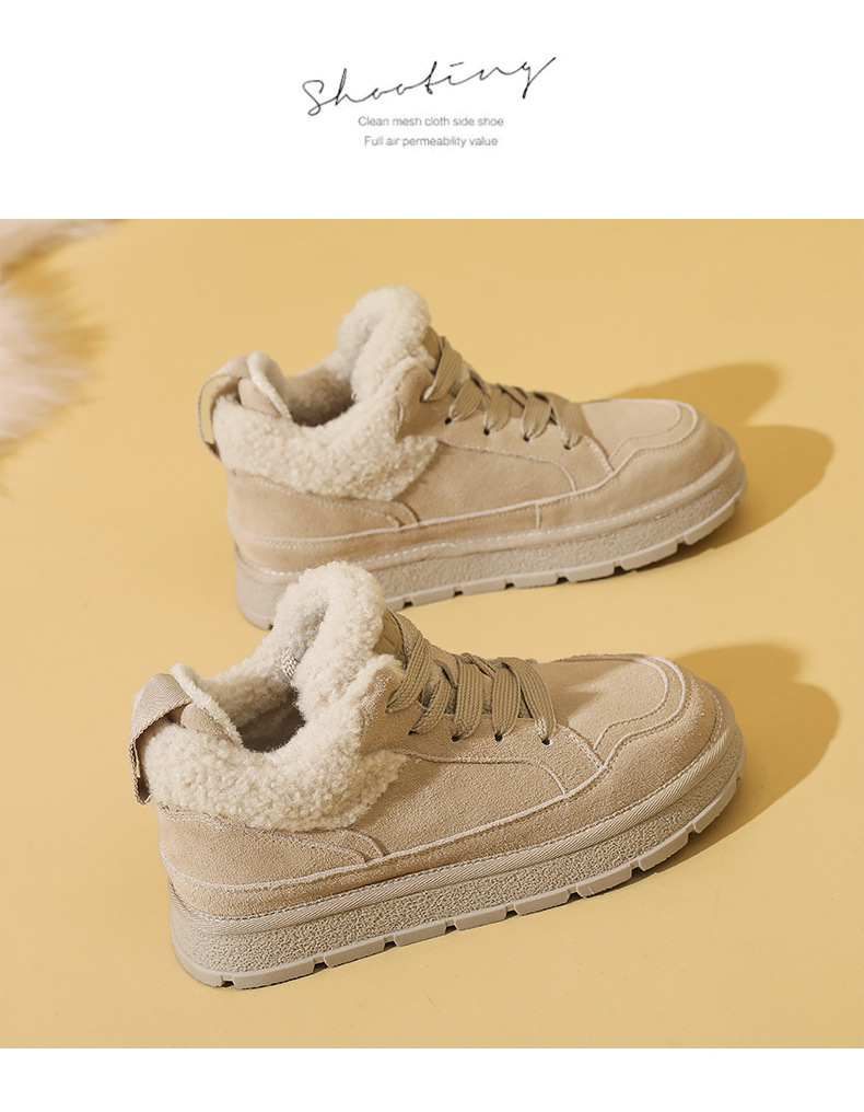 Women's Snow Boots Warm Winter Velvet Lined Thick Sole Cotton Shoes_voghion.com