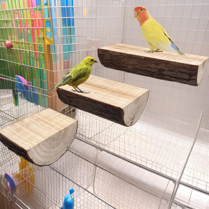 Plataforma de Salto de Madera para Loros de Abeto, Juguete para Aves y Ardillas