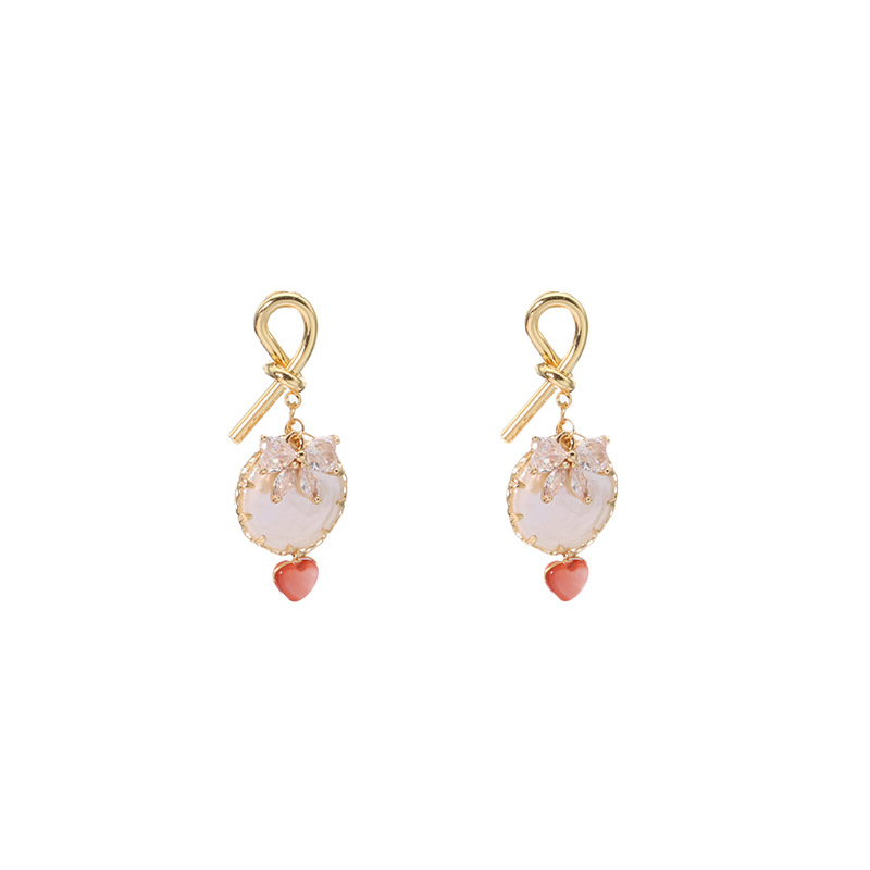 Precioso colgante pendientes de perlas hembra dulce temperamento nicho diseño sentido natural perla plata aguja pendientes