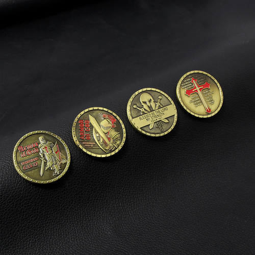 Knights Templar retro commemorative coin Knights Templar Seal of Cain metal relief coin European and American cross-border