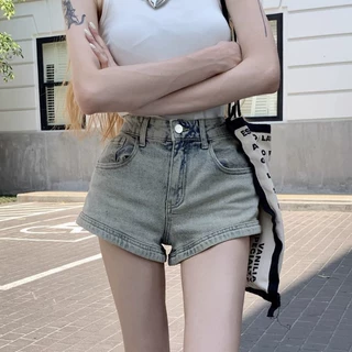 美式复古牛仔短裤女2025年新款高腰显瘦拉链口袋时尚百搭辣妹热裤