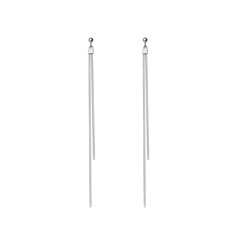 Aretes largos de bordas femeninas famosas líneas frías de aretes de agujas de plata de alta calidad 2025 nuevos aretes de moda image 5