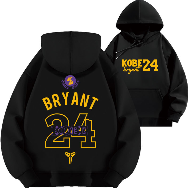 2025 Kobe Bryant Lakers No. 24 Hooded Sweatshirt Basketball Loose Fit Autumn Fleece Thickened Clothing Kobe Sweatshirt 2025 Kobe Bryant Lakers No. 24 Hooded Sweatshirt Basketball Loose Fit Autumn Fleece Thickened Clothing Kobe Sweatshirt