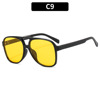 Fashionable retro brand sunglasses, glasses solar-powered for leisure hip-hop style, European style