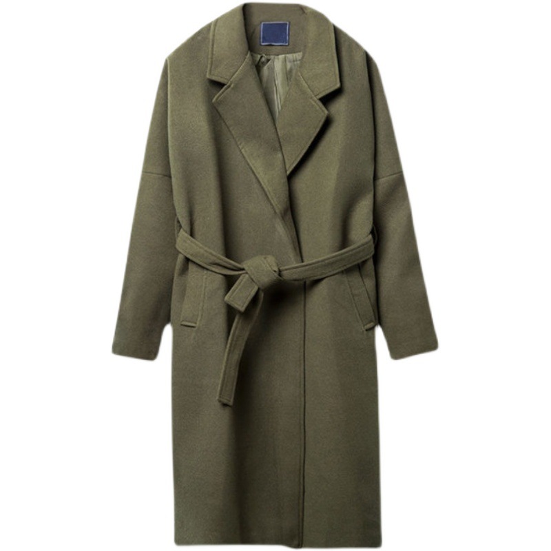 Winter new with cotton wool solid color plus size Korean version medium long waistband men's coat_voghion.com