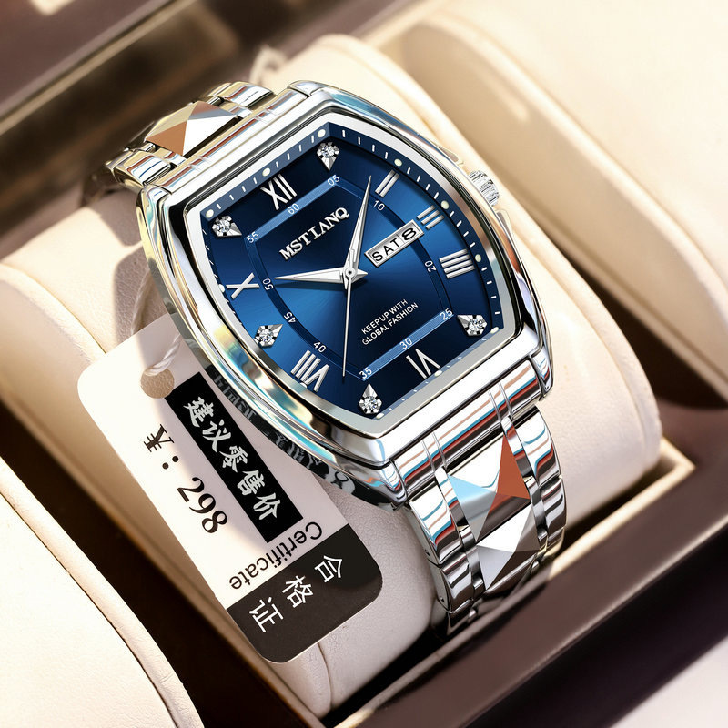 Switzerland with barrel-shaped men's watch luxury luminous waterproof quartz watch live foreign trade explosions a generation of hair